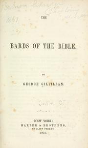 Cover of: The bards of the Bible by George Gilfillan