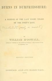 Cover of: Burns in Dumfriesshire by William M'Dowall