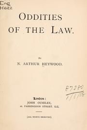 Cover of: Oddities of the law.