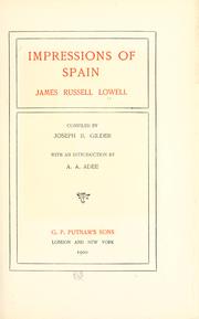 Cover of: Impressions of Spain. by James Russell Lowell