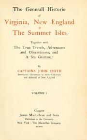 Cover of: The generall historie of Virginia, New-England, and the Summer Isles