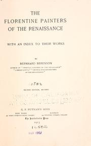 Cover of: The Florentine painters of the renaissance by Bernard Berenson