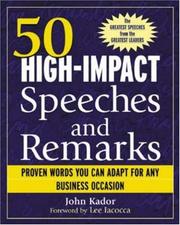 Cover of: 50 high-impact speeches and remarks: proven words you can adapt for any business occasion