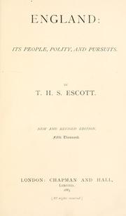 Cover of: England, its people, polity, and pursuits.