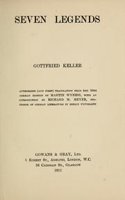 Cover of: Seven legends by Gottfried Keller