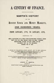 A century of finance by Joseph G. Martin