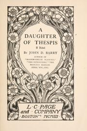 Cover of: A daughter of Thespis by Barry, John D.