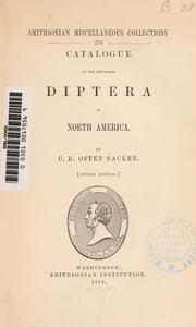 Cover of: Catalogue of the described Diptera of North America. by Carl Robert Osten -Sacken, Carl Robert Osten -Sacken