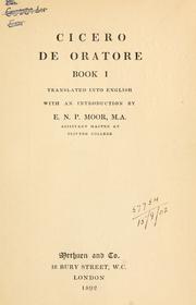 Cover of: De oratore, book 1. by Cicero