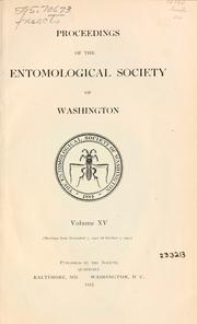 Cover of: Proceedings of the Entomological Society of Washington. by Entomological Society of Washington