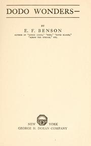 Cover of: Dodo wonders-- by E. F. Benson