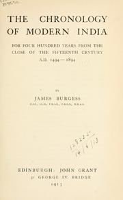 Cover of: The chronology of Modern India by James Burgess
