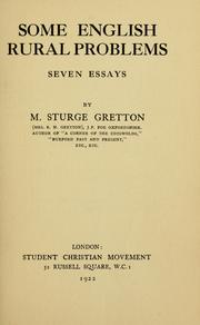 Cover of: Some English rural problems: seven essays