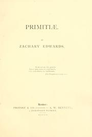 Cover of: Primitiae.