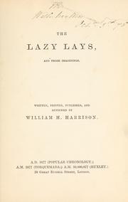 Cover of: The lazy lays, and prose imaginings.