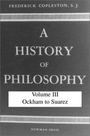 Cover of: History of Philosophy, Volume III by Frederick Charles Copleston