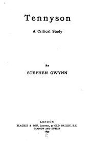 Cover of: Tennyson by Stephen Lucius Gwynn