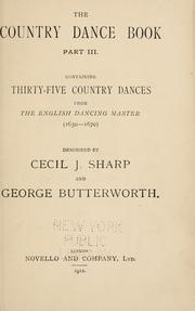 Cover of: The country dance book by Cecil J. Sharp