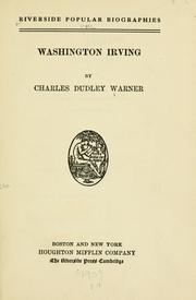 Cover of: Washington Irving by Charles Dudley Warner