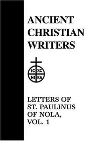 Cover of: 35. Letters of St. Paulinus of Nola, Vol. 1 (Ancient Christian Writers) by P.G. Walsh