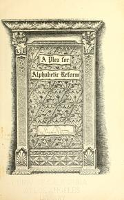 Cover of: A plea for alphabetic reform