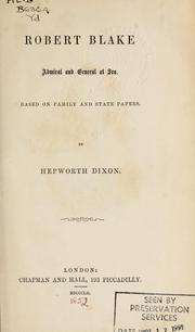 Cover of: Robert Blake by William Hepworth Dixon