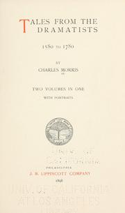 Cover of: Tales from the dramatists, 1580 to 1780.