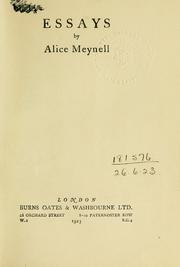 Cover of: Essays. by Alice Meynell, Alice Meynell