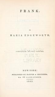 Cover of: Frank. by Maria Edgeworth