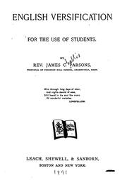 English versification for the use of students by James Challis Parsons