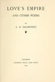 Cover of: Love's empire, and other poems.
