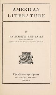 Cover of: American literature. by Katharine Lee Bates
