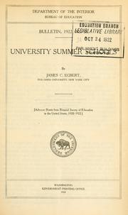 Cover of: University summer schools by J. C. Egbert