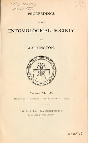 Proceedings of the Entomological Society of Washington. by Entomological Society of Washington