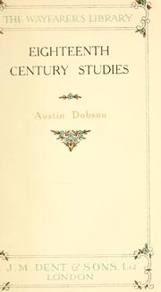Cover of: Eighteenth century studies