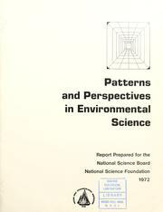 Cover of: Patterns and perspectives in environmental science by National Science Board (U.S.)