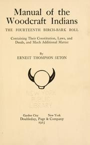 Cover of: Manual of the Woodcraft Indians by Ernest Thompson Seton