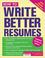 Cover of: How to Write Better Resumes