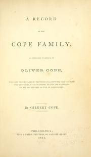 A record of the Cope family by Gilbert Cope