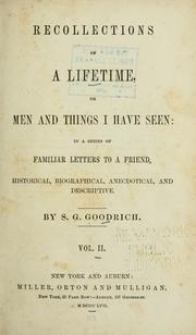 Cover of: Recollections of a lifetime by Samuel G. Goodrich