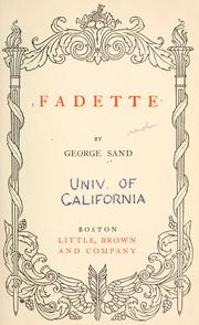 Cover of: Fadette by George Sand, George Sand