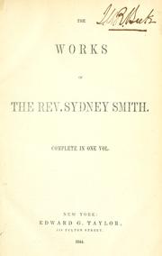 Cover of: Works. by Sydney Smith