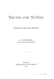 Cover of: Truths for to-day by Swing, David, Swing, David