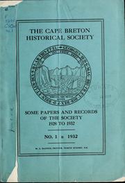 Cover of: Some papers and records. by Cape Breton Historical Society