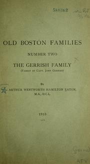 Cover of: The Gerrish family: (family of Capt. John Gerrish)