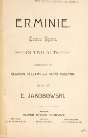 Cover of: Erminie by Edward Jakobowski, Edward Jakobowski