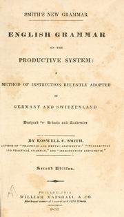 Cover of: English grammar on the productive system
