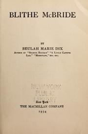Cover of: Blithe McBride by Beulah Marie Dix