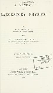Cover of: A manual of laboratory physics.