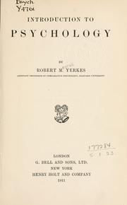 Cover of: Introduction to psychology. by Yerkes, Robert Mearns